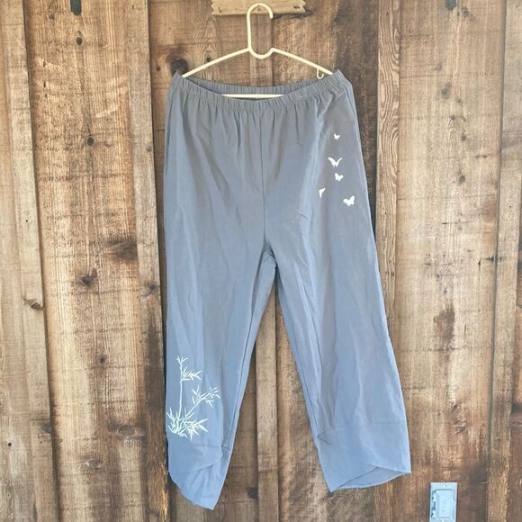 Boho Butterfly Print Lounge Casual Trousers Pants - Picture 2 of 7